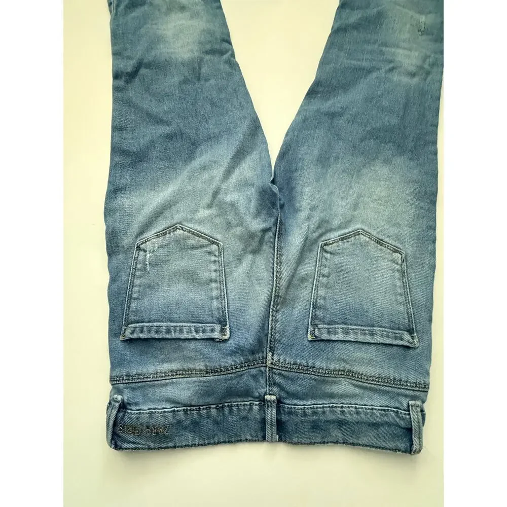 Zara Girls Z1975 Distressed Mid-Rise Denim Jeans